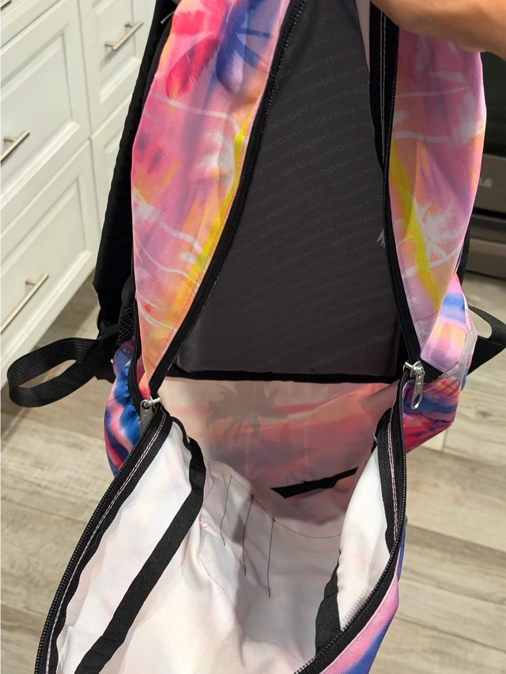 Girls BRAND NEW JANSPORT Pink Purple Sunset Palm Beach Backpack